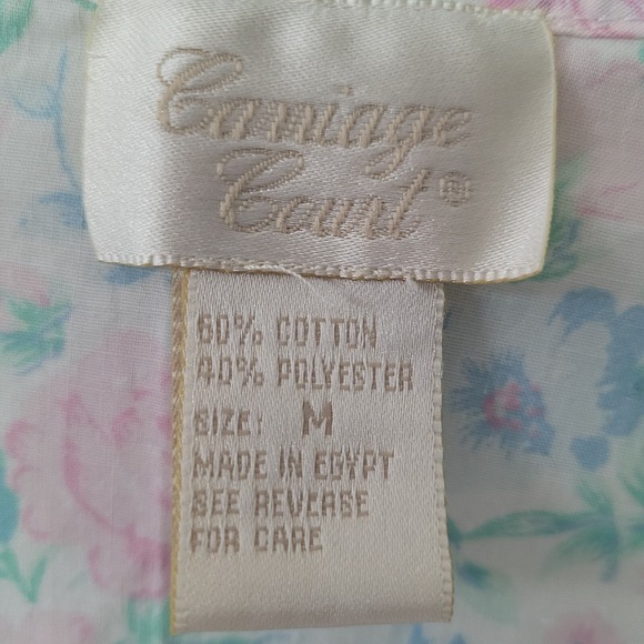 Carriage Court Robe Duster Womens M Floral Button Up Short Sleeve Sleepwear - Picture 5 of 15